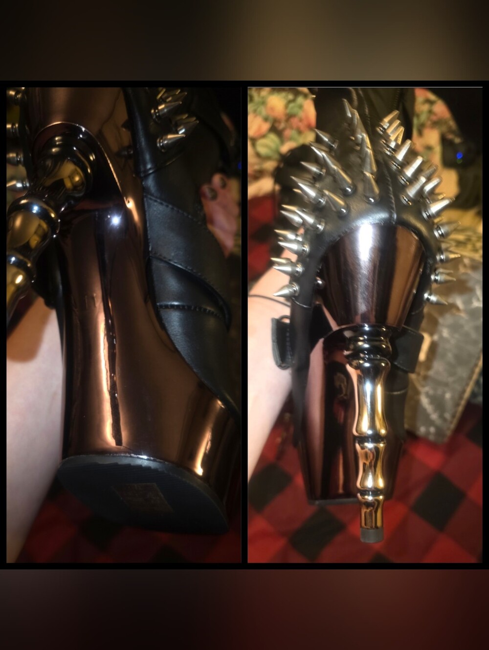 Demonia muerto 2028 chrome bone spiked heel skull buckle lace up boots 11 BNIB - Picture 7 of 17